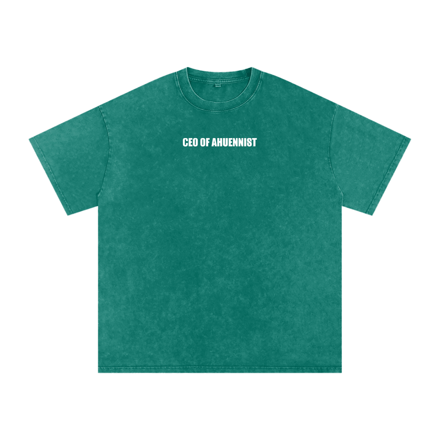 "CEO OF AHUENNIST" Snow Washed Oversized Cotton T-Shirt