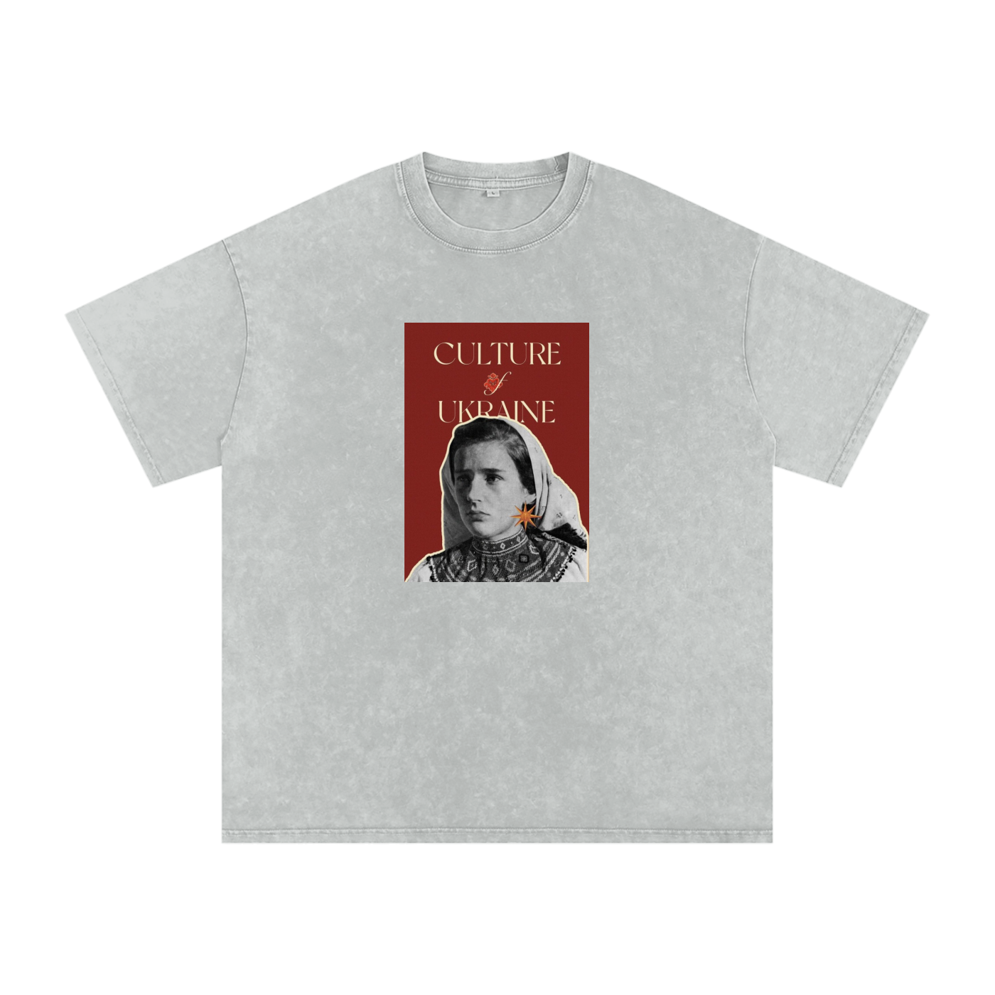 "Culture of Ukraine" Snow Washed Oversized Cotton T-Shirt