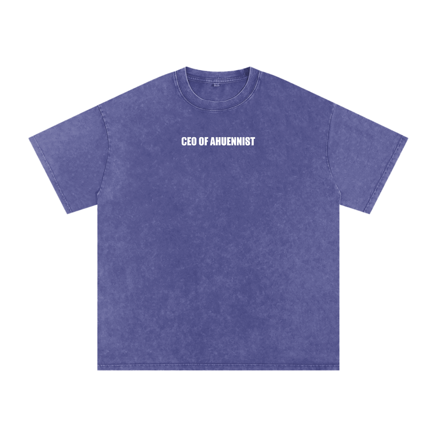 "CEO OF AHUENNIST" Snow Washed Oversized Cotton T-Shirt