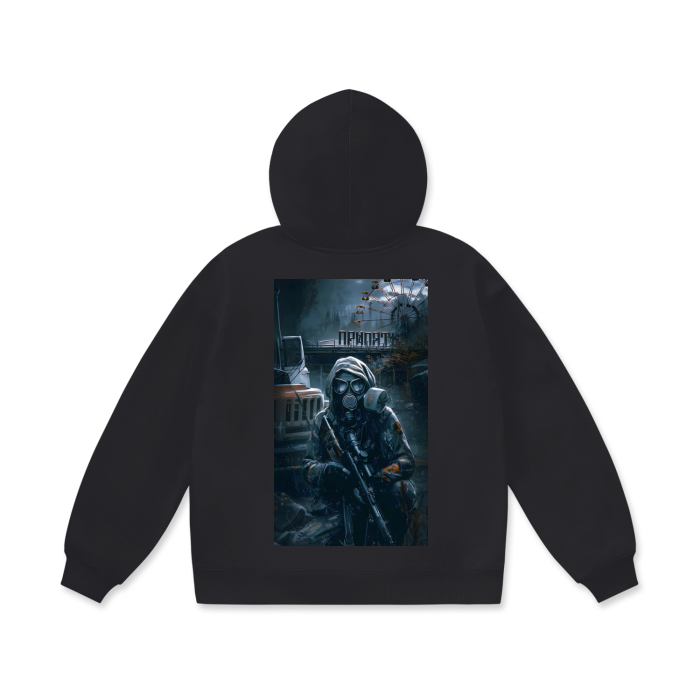Oversize Fleece Hoodie - S.T.A.L.K.E.R. 2 “ Pryp'yat'“ (back + front)