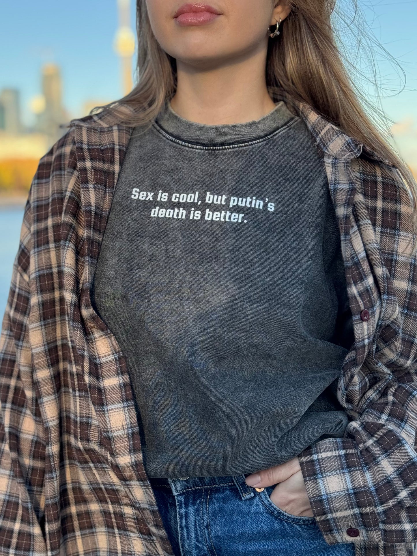 Vintage T-shirt “Sex is cool, but putin’s death is better.”