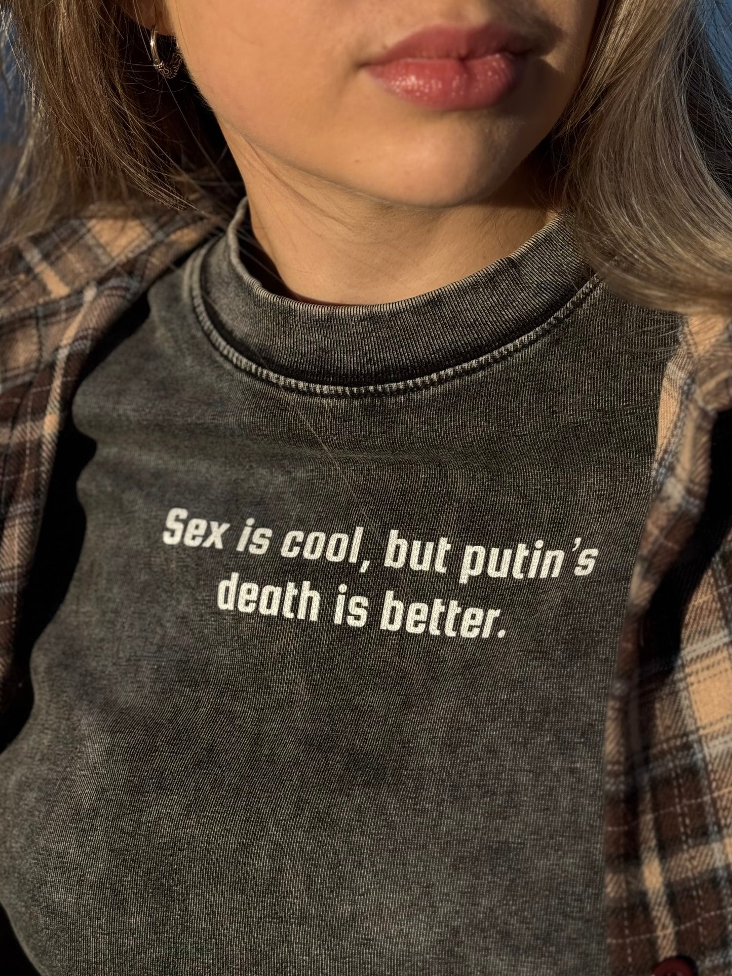 Vintage T-shirt “Sex is cool, but putin’s death is better.”