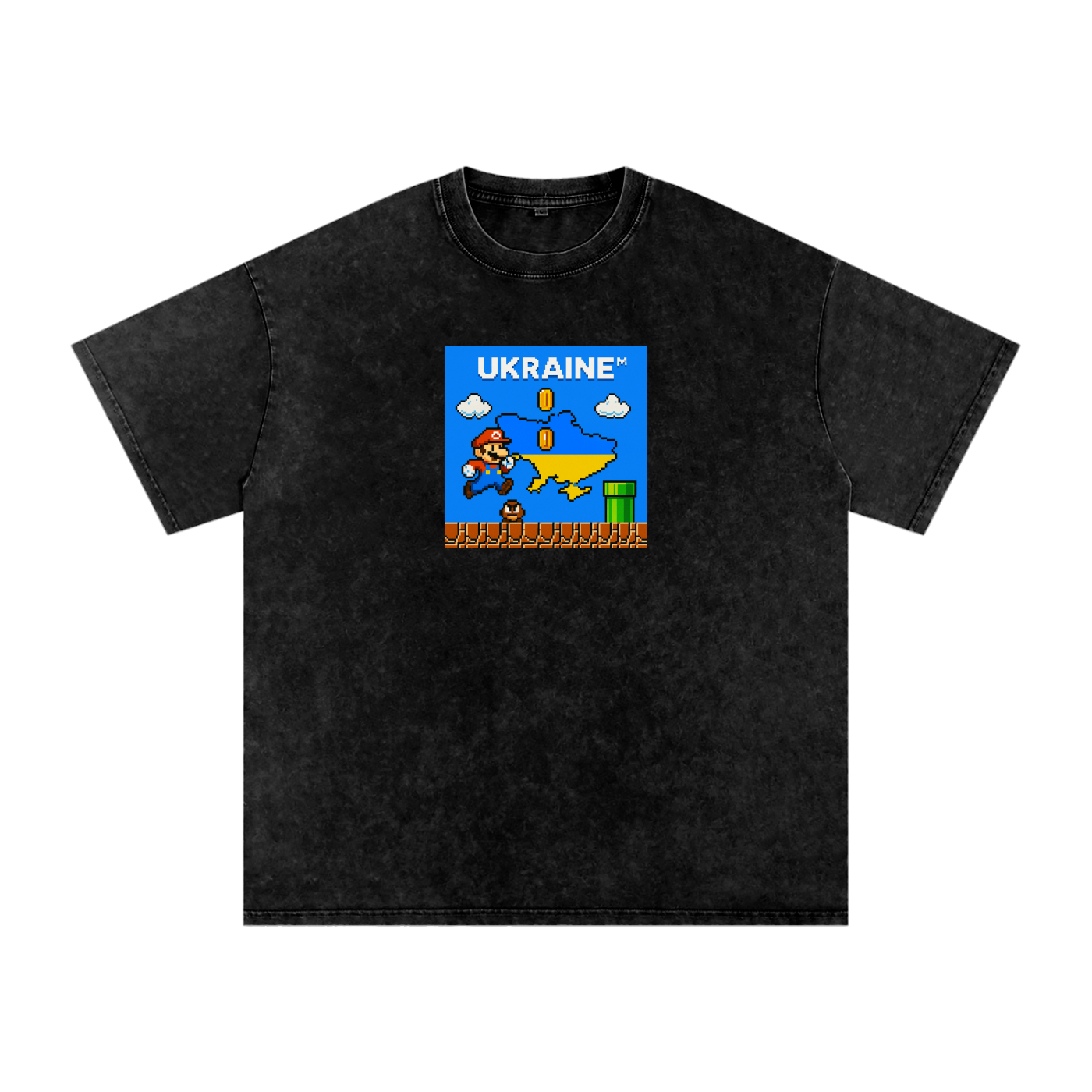 "Super Mario" Snow Washed Oversized Cotton T-Shirt