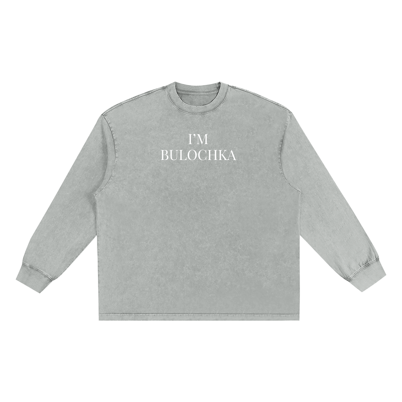 "I’M BULOCHKA" Snow Washed Oversize Long Sleeve T-shirt