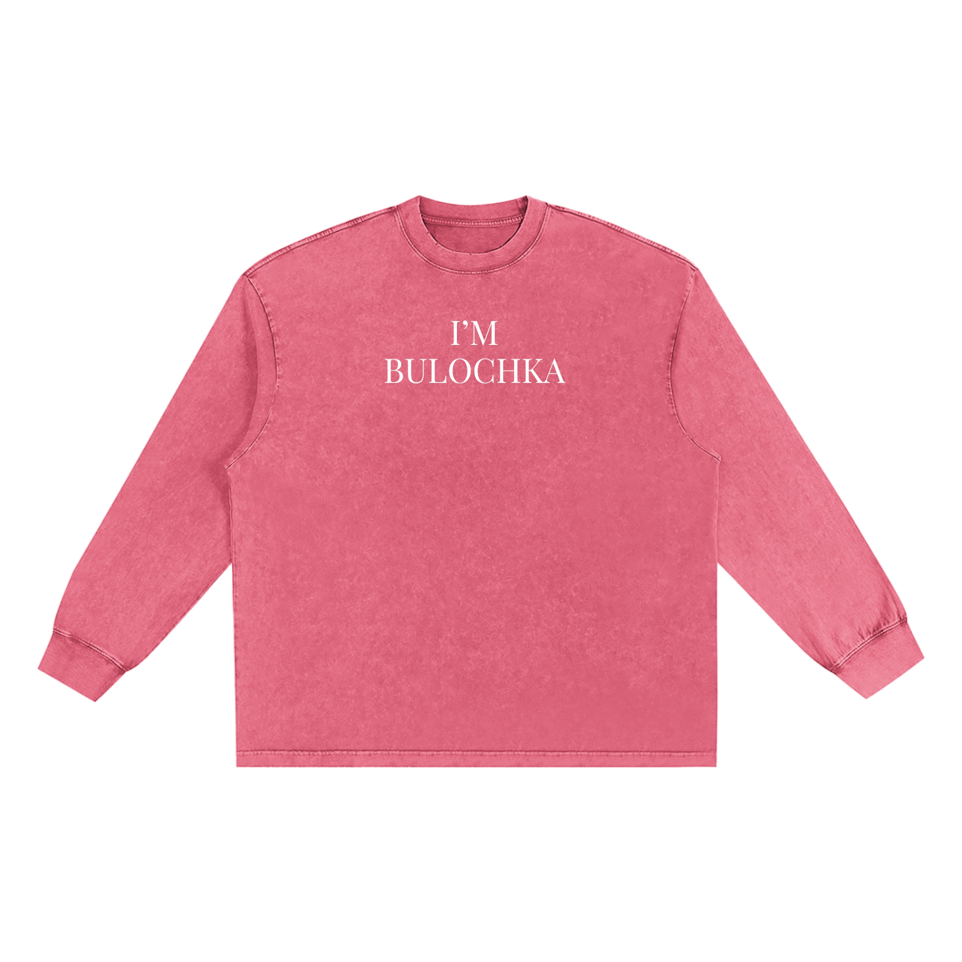 "I’M BULOCHKA" Snow Washed Oversize Long Sleeve T-shirt