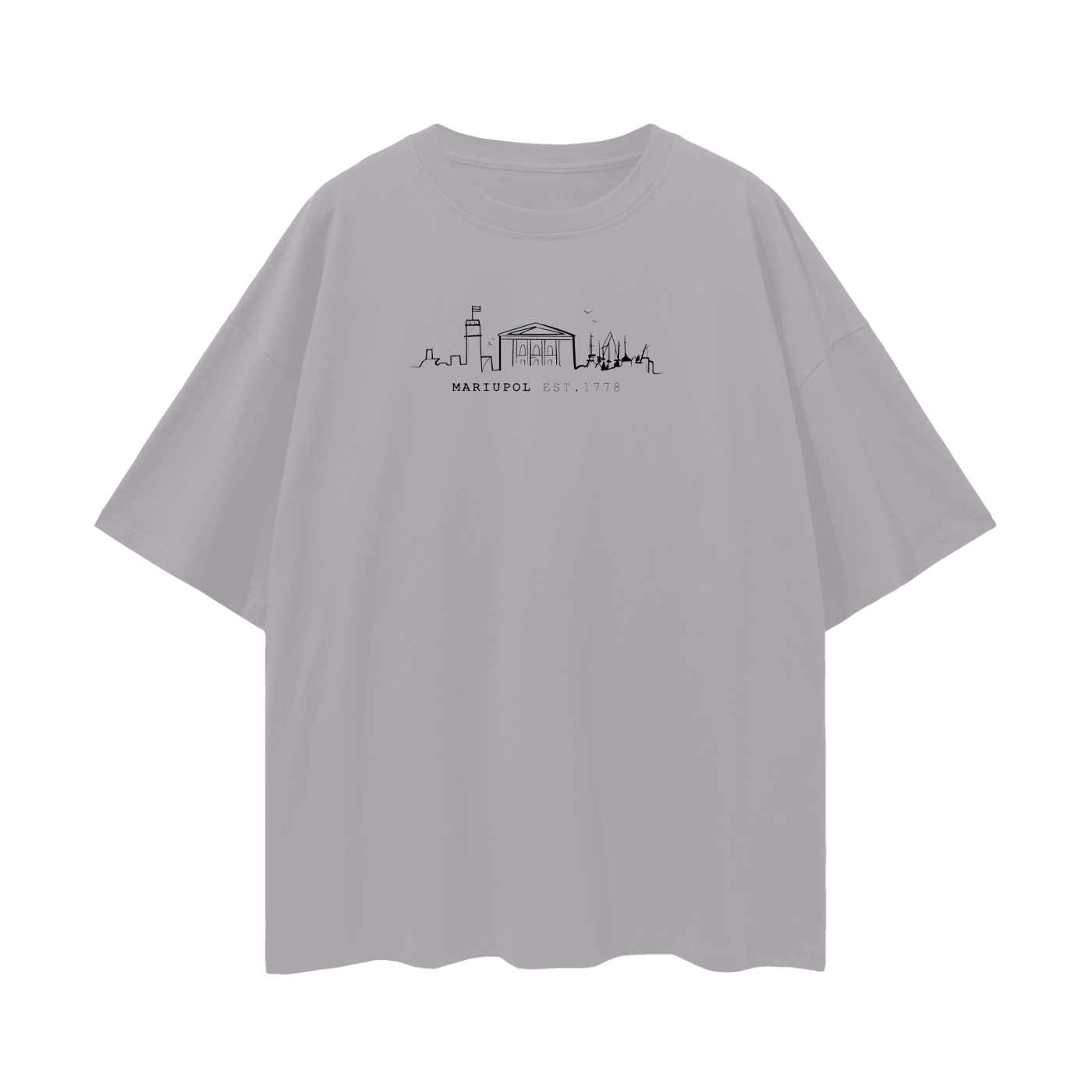 "MARIUPOL EST. 1778" Oversize Deep Drop Shoulder Tee - 190 GSM