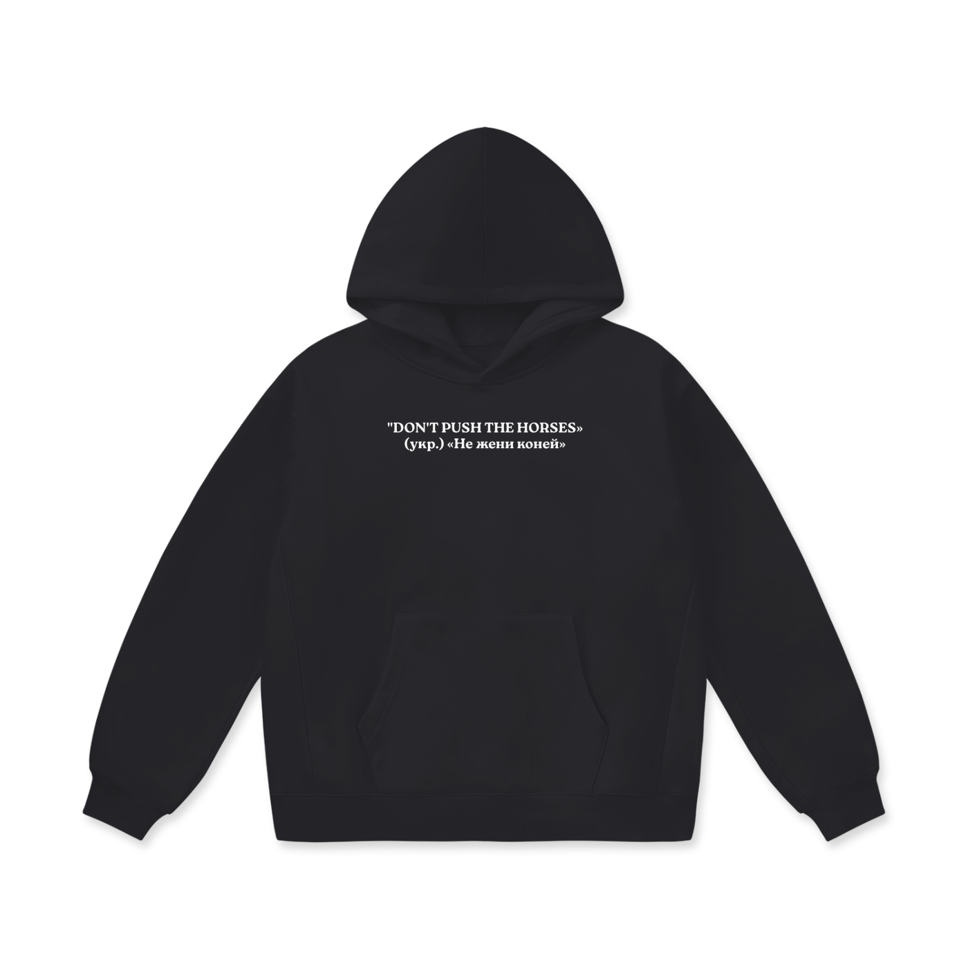 "DON'T PUSH THE HORSES" Oversize Heavyweight Fleece Hoodie - 460 GSM