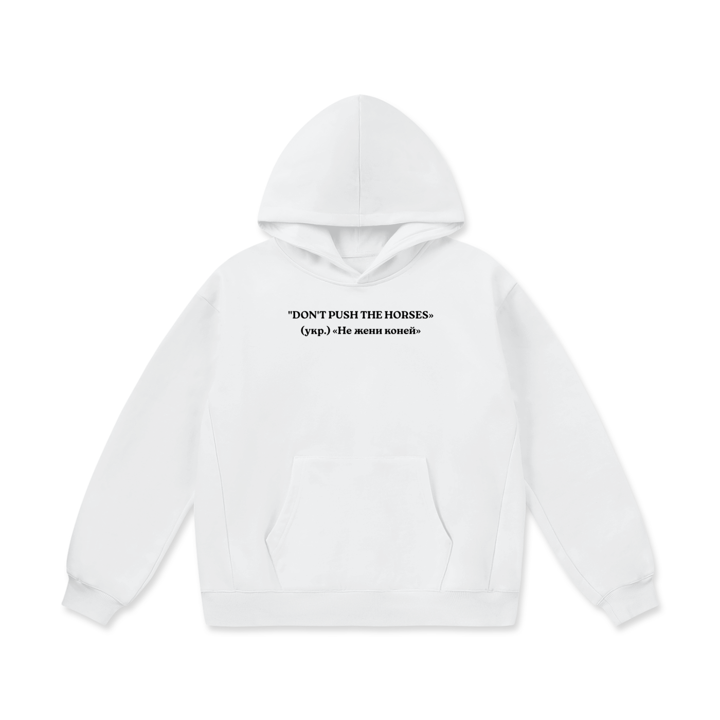 "DON'T PUSH THE HORSES" Oversize Heavyweight Fleece Hoodie - 460 GSM