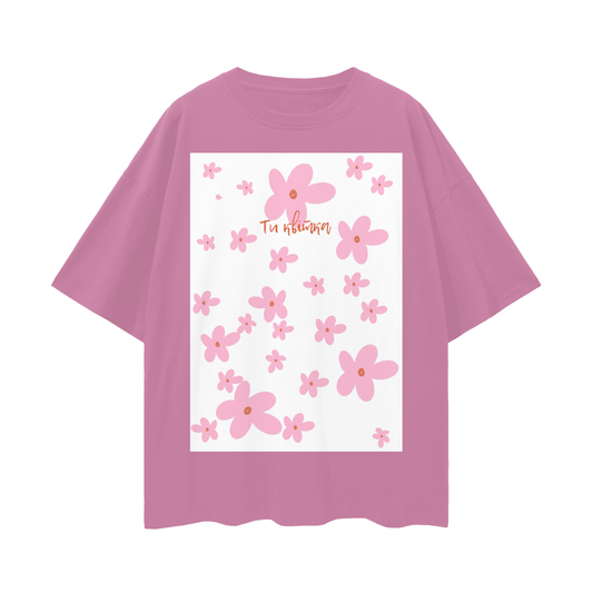 "Ти квітка" (V.2) Oversize Deep Drop Shoulder Tee - 190 GSM