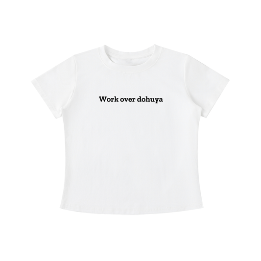 “Work over dohuya” Vintage Wash Slim Fit T-shirt