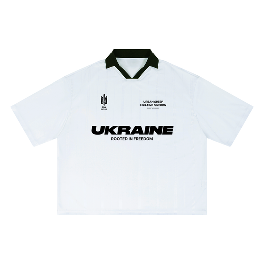 "UKRAINE" Unisex Striped Boxy Soccer Jersey