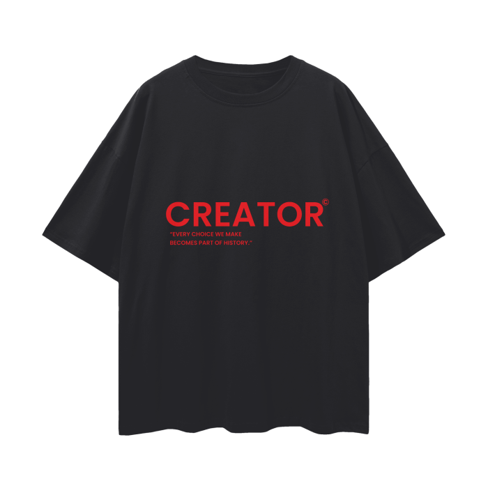 “CREATOR” Oversize Deep Drop Shoulder Tee - 190 GSM