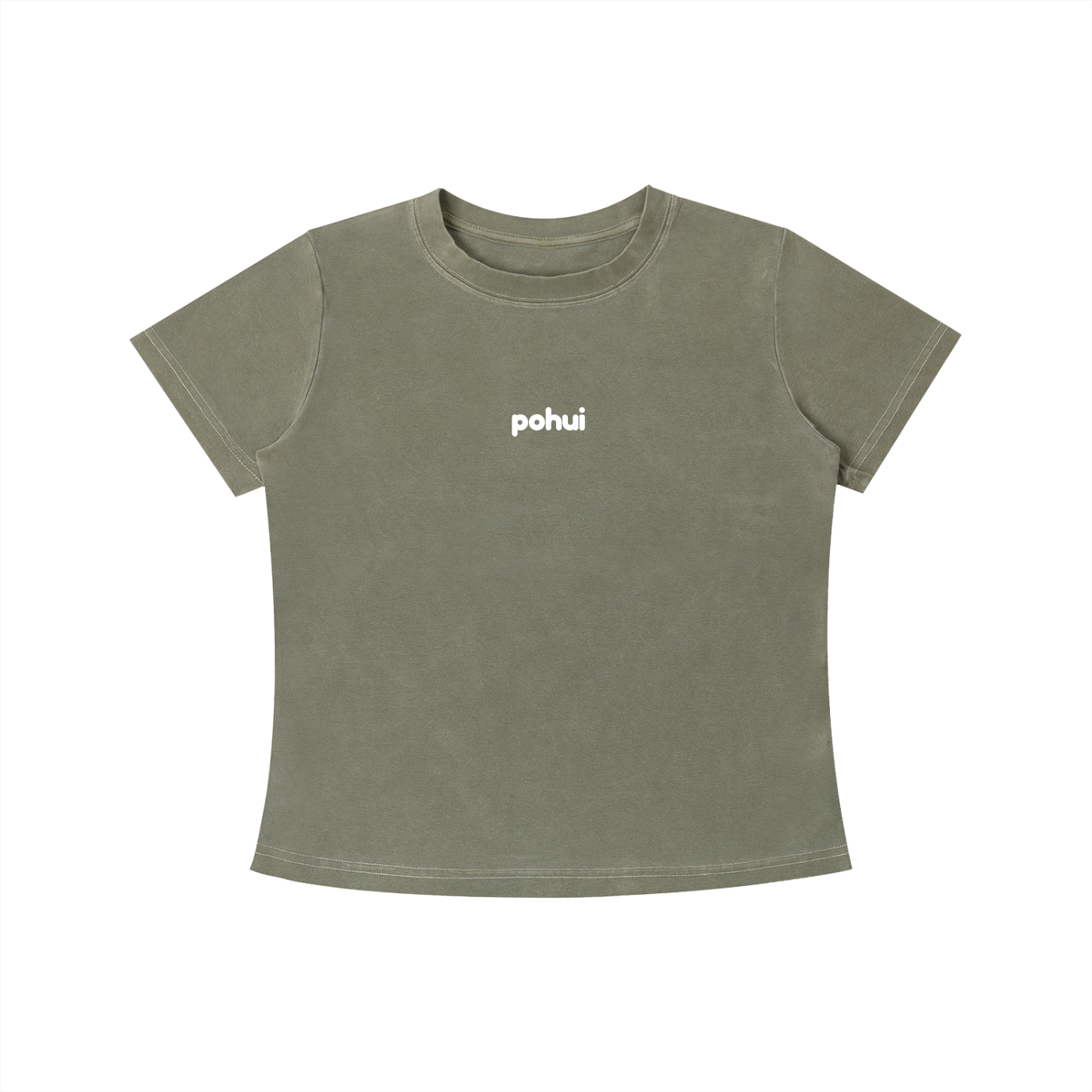 "pohui" Vintage Wash Slim Fit T-shirt