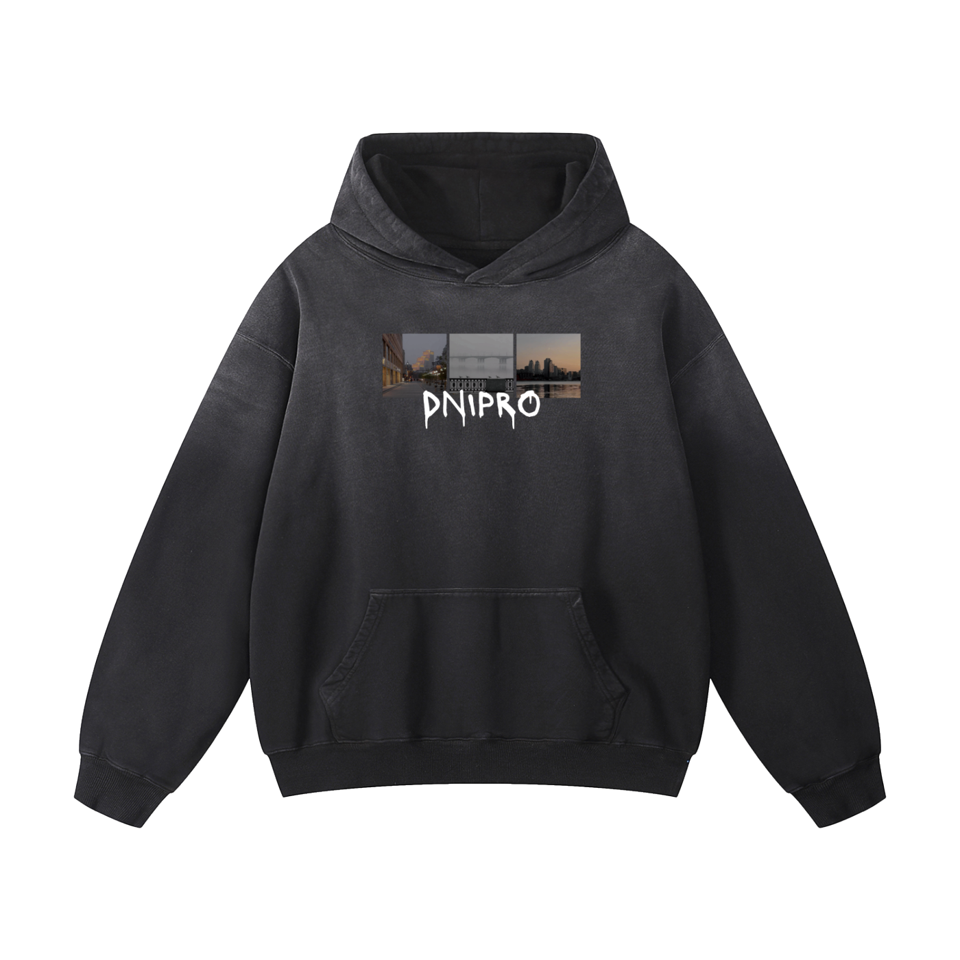 "DNIPRO" Heavyweight Sunfade Oversized Hoodie