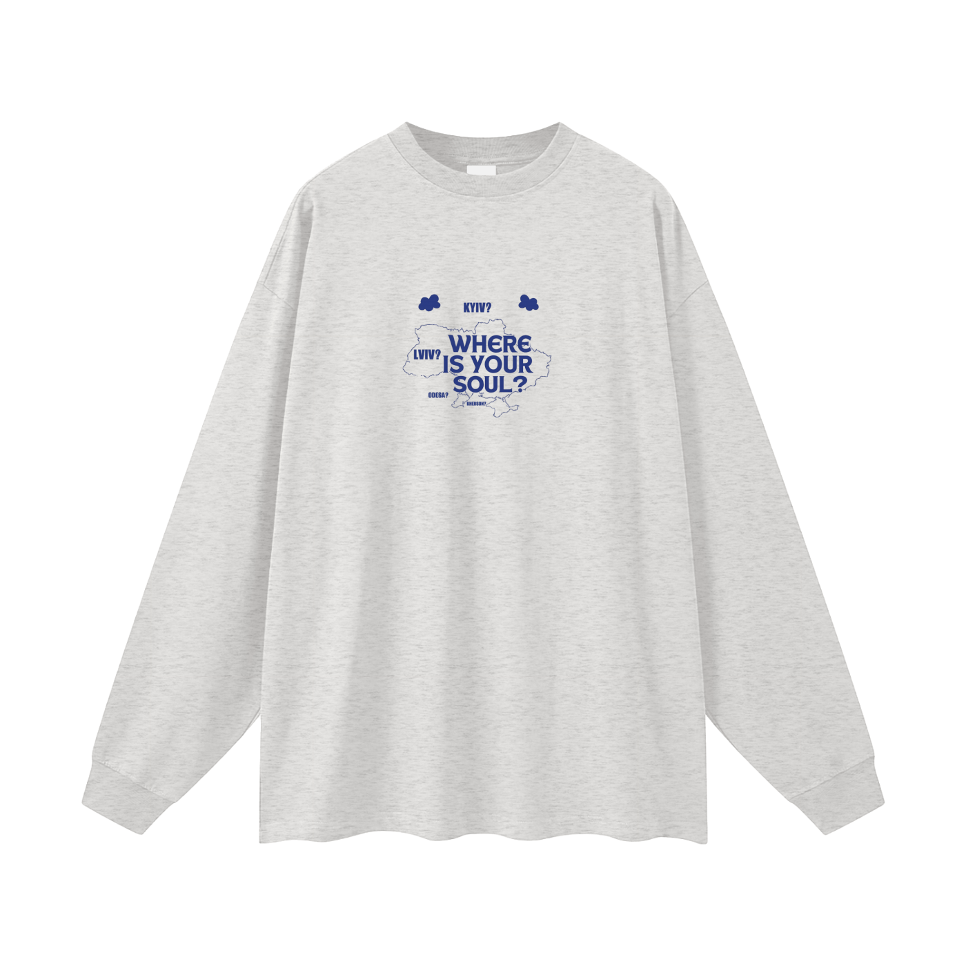 "Where is your soul?" Oversized Unisex Long Sleeve T-Shirt