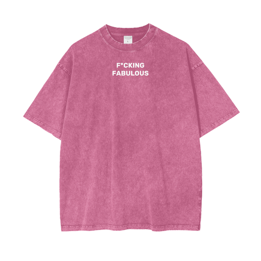 “F*cking fabulous” Oversize Snow Washed T-Shirt