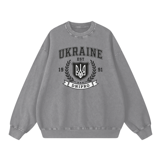 "Dnipro" Snow Washed Oversized Sweatshirt