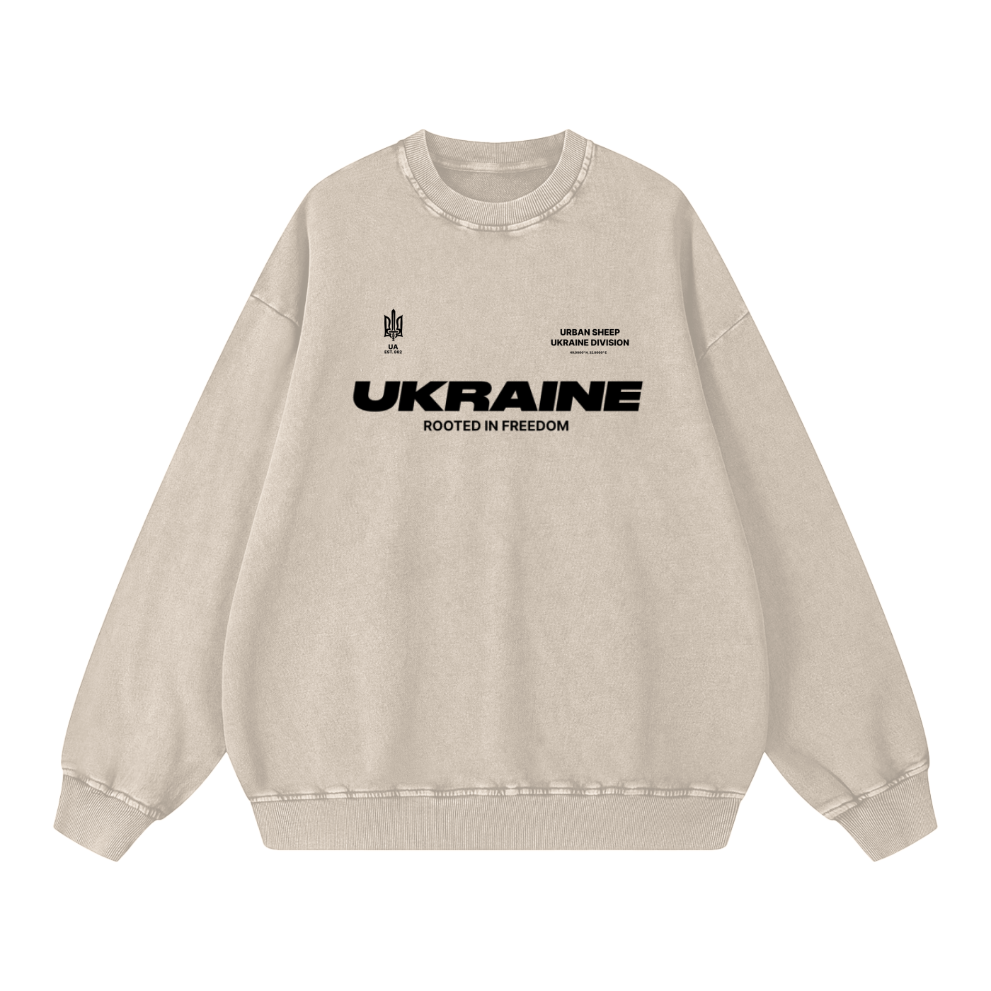 “UKRAINE 882” Snow Washed Oversized Sweatshirt