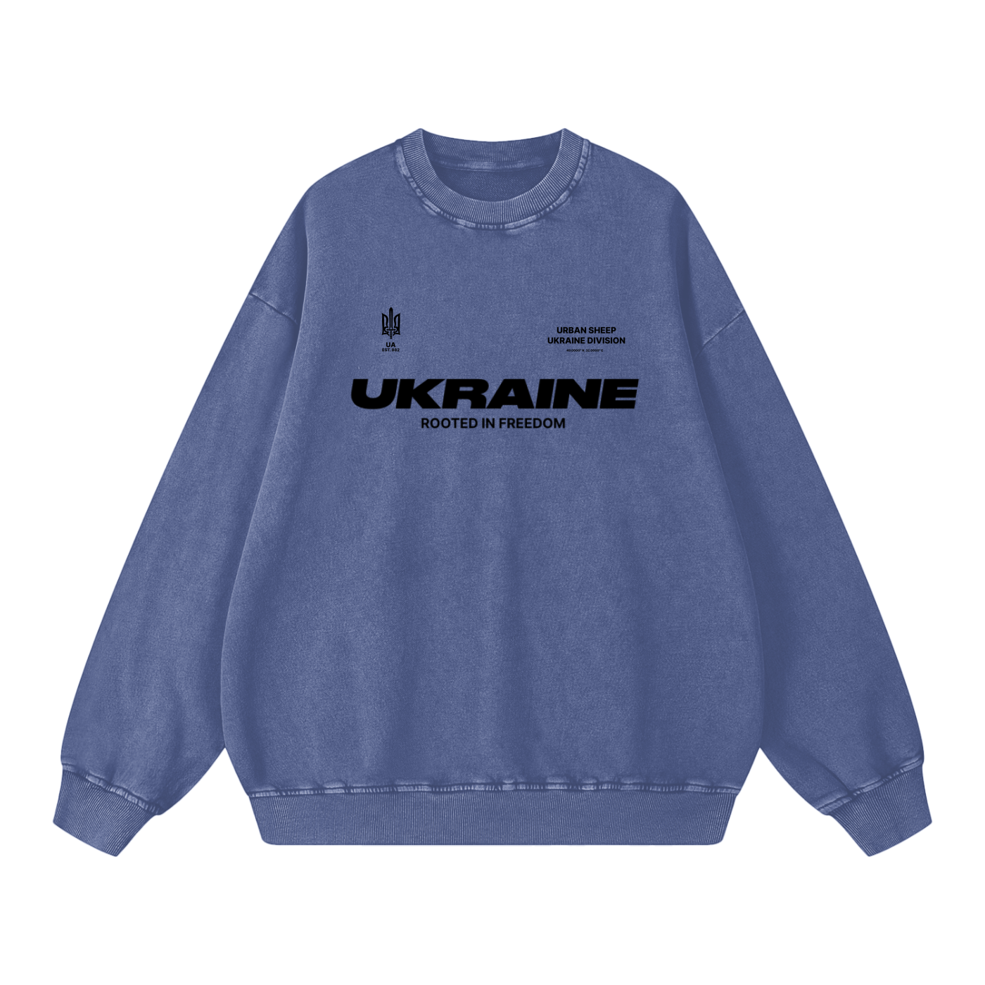 “UKRAINE 882” Snow Washed Oversized Sweatshirt