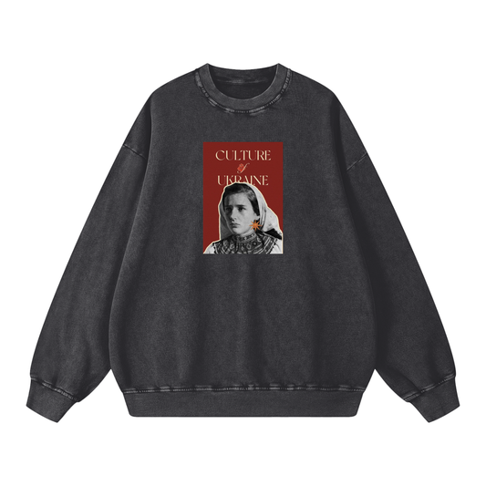 "Culture of Ukraine" Snow Washed Oversized Sweatshirt