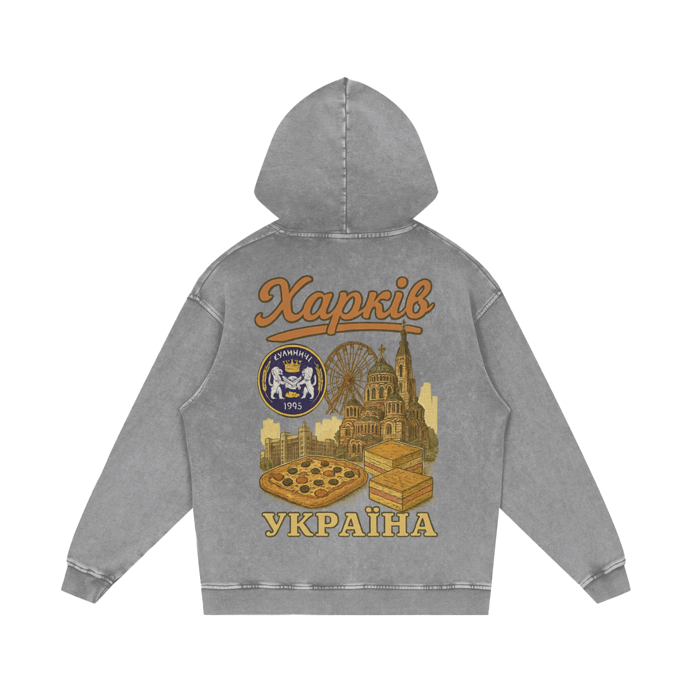 Харків Snow Washed Loose Cotton Hoodie