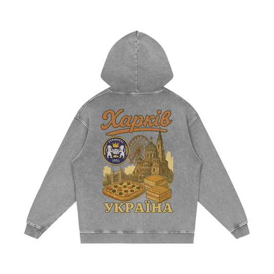 Харків Snow Washed Loose Cotton Hoodie