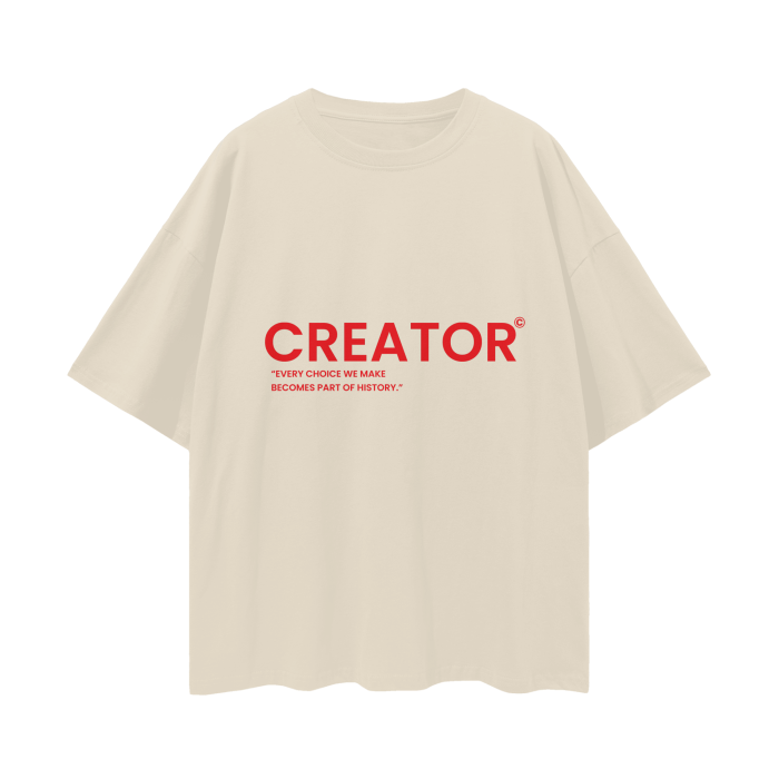 “CREATOR” Oversize Deep Drop Shoulder Tee - 190 GSM