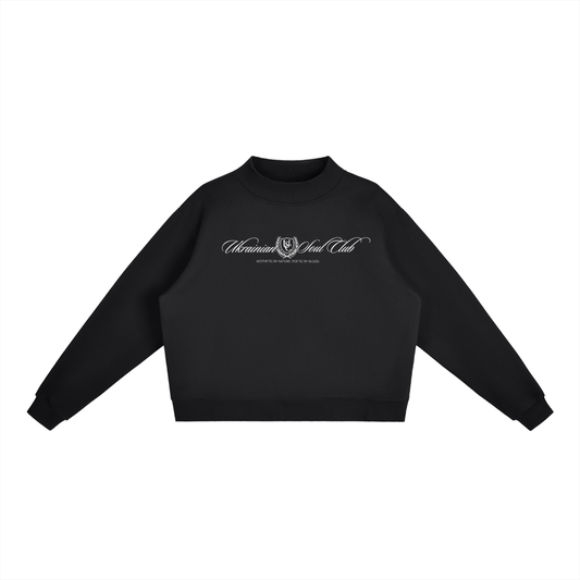 “Ukrainian Soul Club” Essential Fleece Mock-Neck Crew Sweatshirt