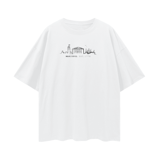 "MARIUPOL EST. 1778" Oversize Deep Drop Shoulder Tee - 190 GSM