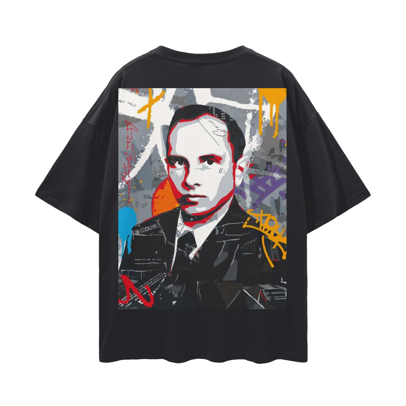 "Bandera" Streetwear Loose Drop Shoulder T-Shirt (back)