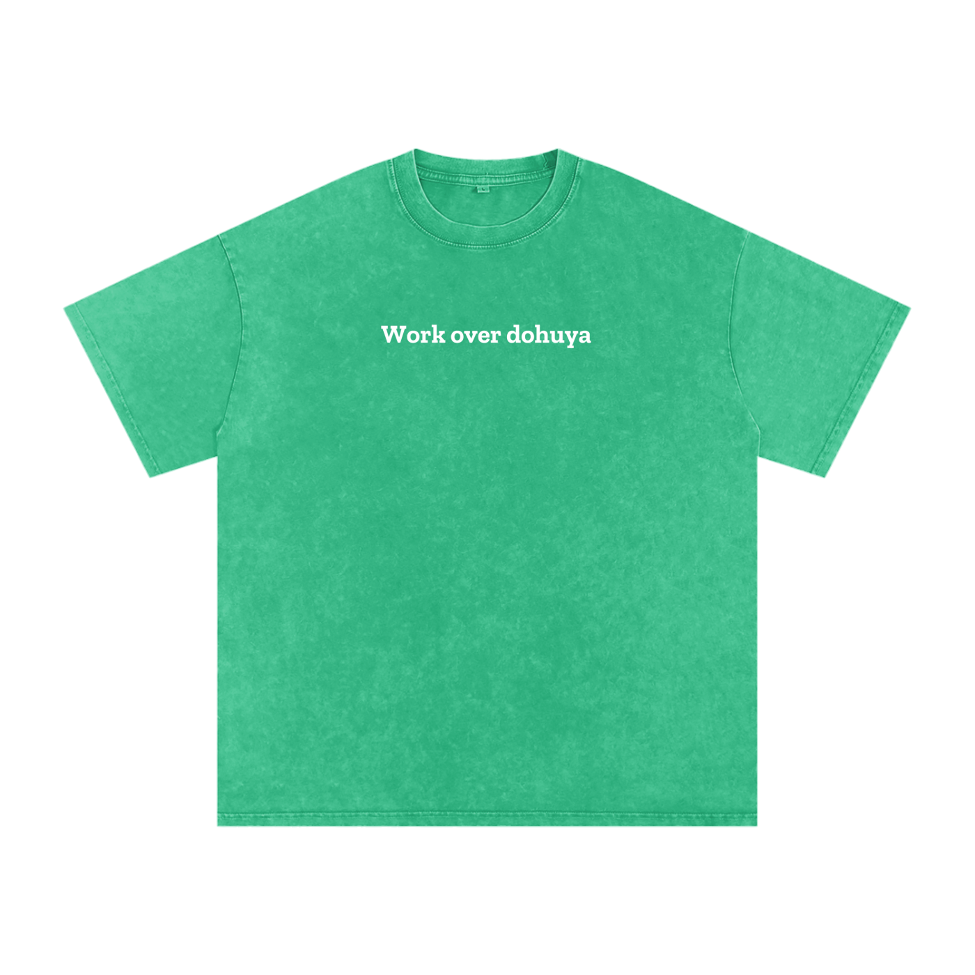 “Work over dohuya“ Snow Washed Oversized Cotton T-Shirt
