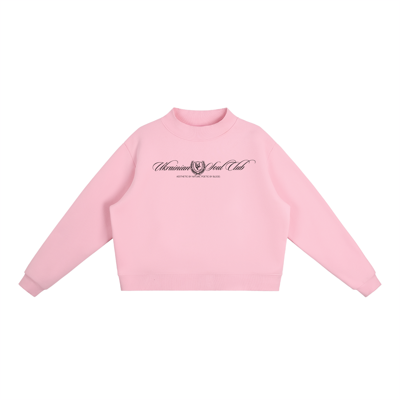 “Ukrainian Soul Club” Essential Fleece Mock-Neck Crew Sweatshirt