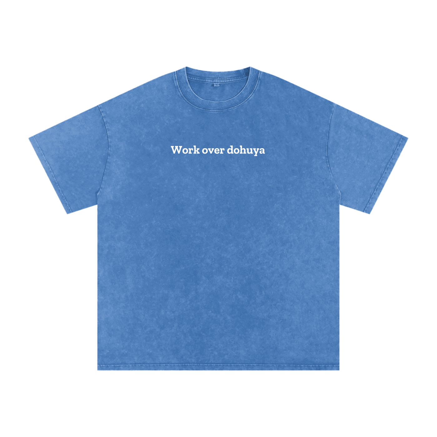 “Work over dohuya“ Snow Washed Oversized Cotton T-Shirt
