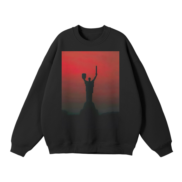 "Monument" Streetwear Unisex Solid Color Fleece Pullover