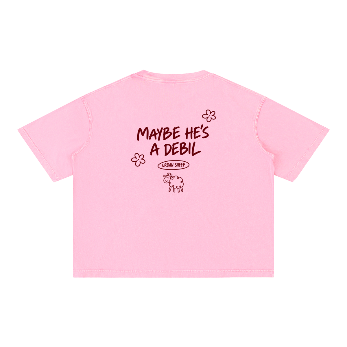 "DEBIL" Mineral Wash Boxy Cotton T-Shirt