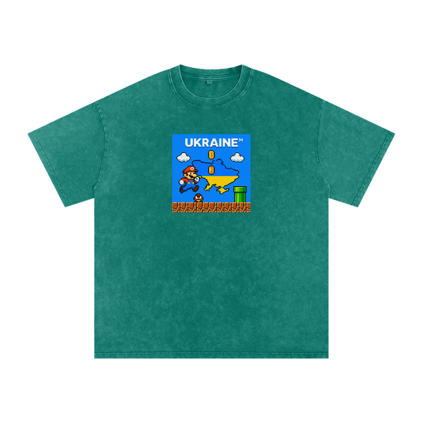 "Super Mario" Snow Washed Oversized Cotton T-Shirt