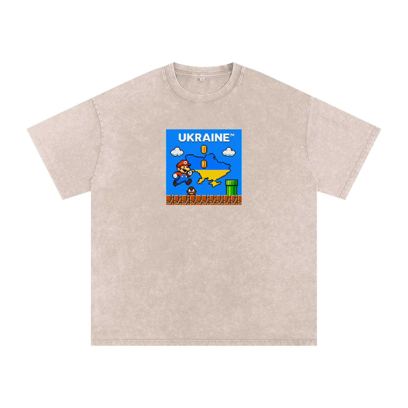"Super Mario" Snow Washed Oversized Cotton T-Shirt
