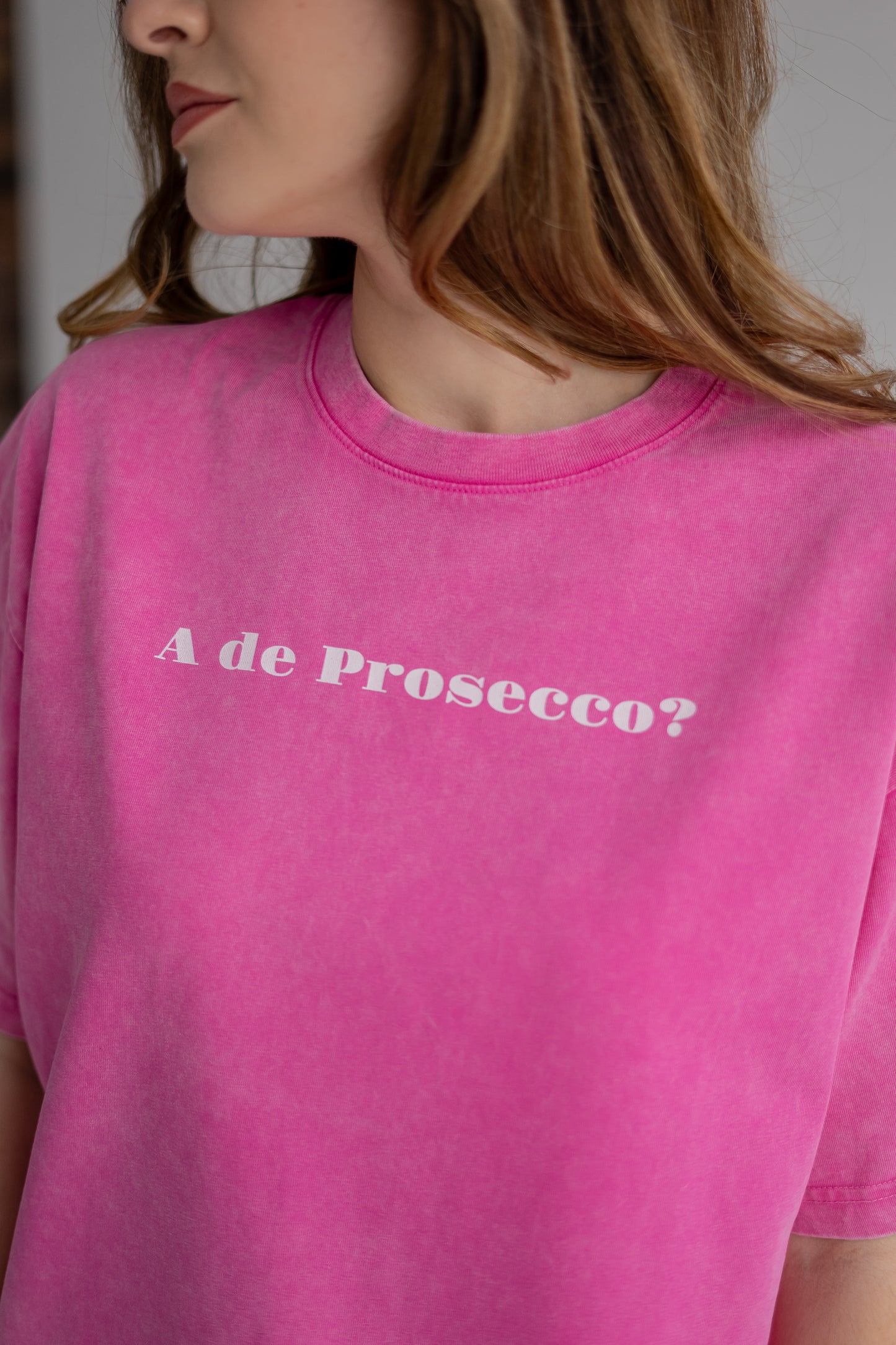 “A de Prosecco?” Snow Washed Oversized Cotton T-Shirt