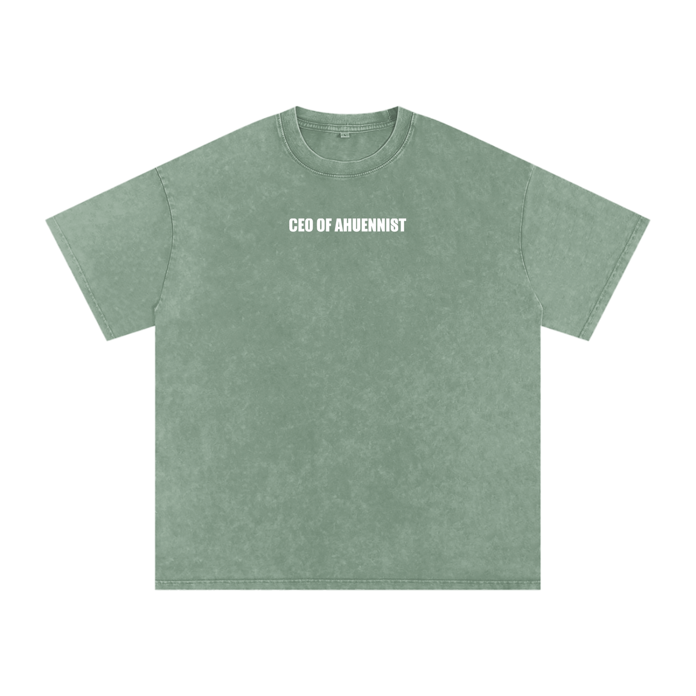 "CEO OF AHUENNIST" Snow Washed Oversized Cotton T-Shirt