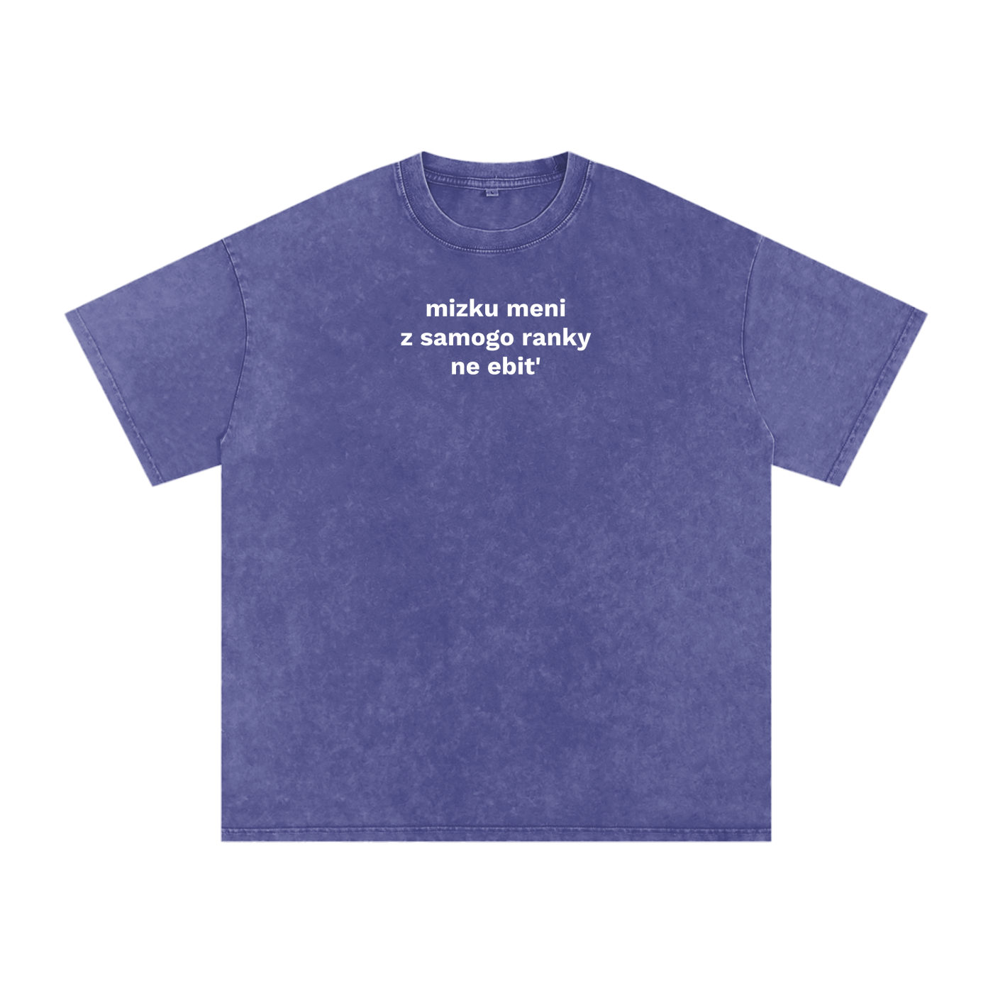 "Mizku ne ebit' " Snow Washed Oversized Cotton T-Shirt