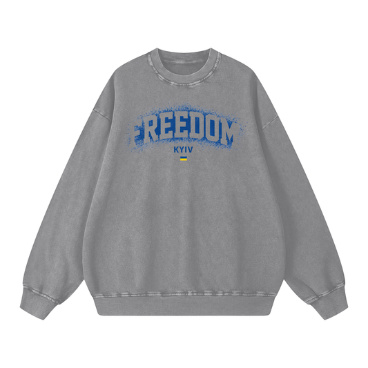 "Freedom" Snow Washed Oversized Sweatshirt