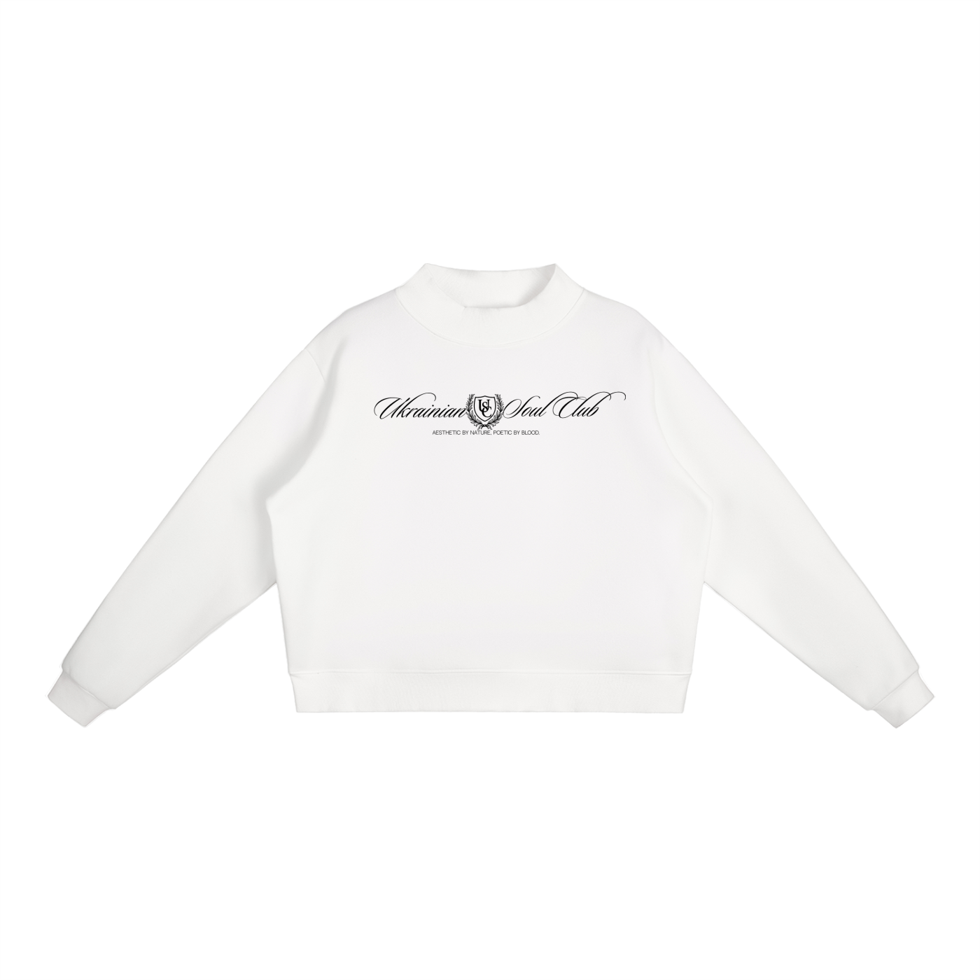“Ukrainian Soul Club” Essential Fleece Mock-Neck Crew Sweatshirt
