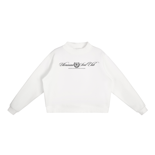 “Ukrainian Soul Club” Essential Fleece Mock-Neck Crew Sweatshirt