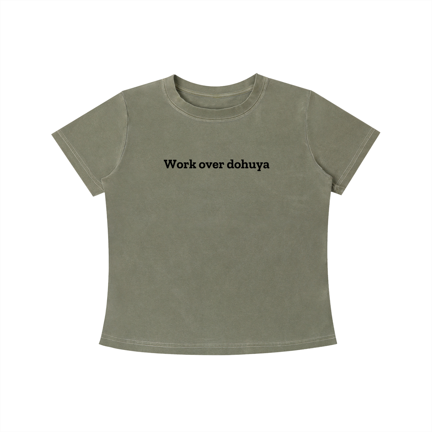 “Work over dohuya” Vintage Wash Slim Fit T-shirt