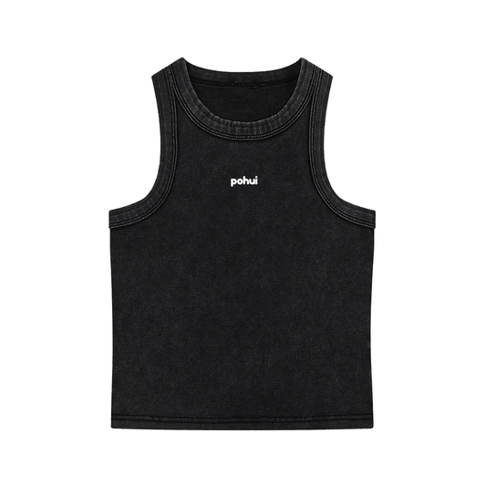 "pohui" Snow Washed Tank Top