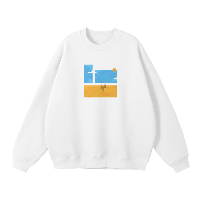 "UA" Streetwear Unisex Solid Color Fleece Pullover (white)