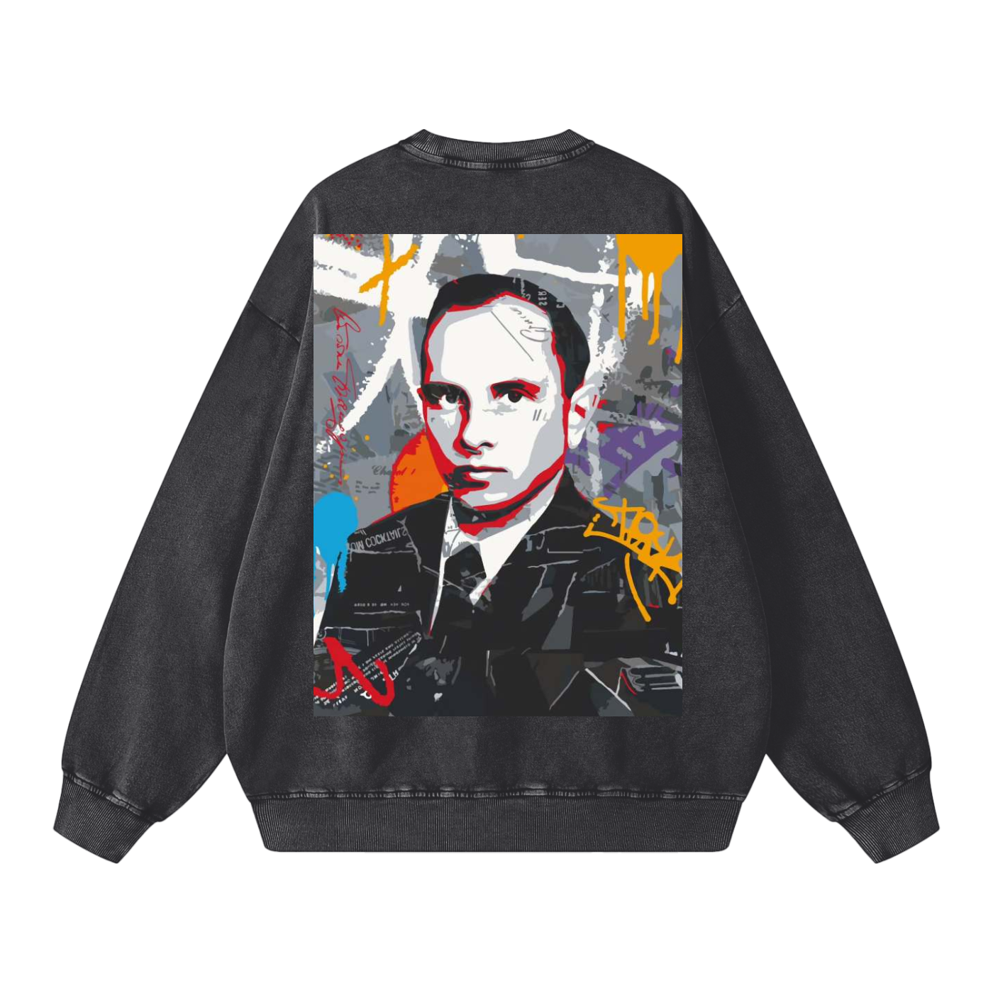 "Bandera" Snow Washed Oversized Sweatshirt (back)