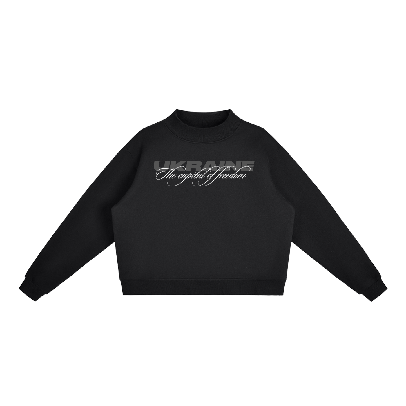 "Ukraine" Essential Fleece Mock-Neck Crew Sweatshirt