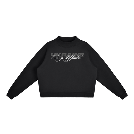 "Ukraine" Essential Fleece Mock-Neck Crew Sweatshirt