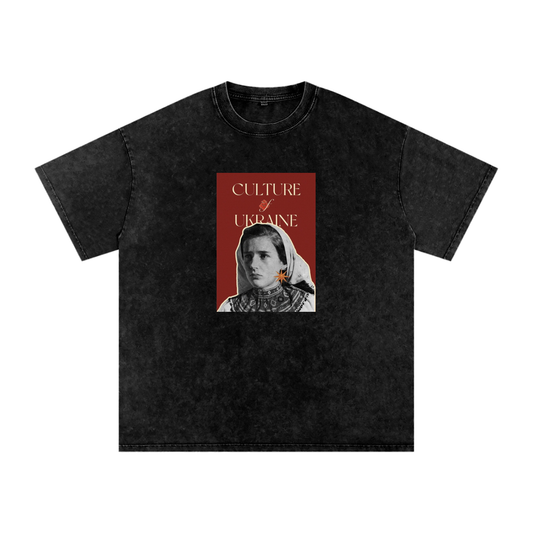 "Culture of Ukraine" Snow Washed Oversized Cotton T-Shirt